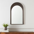Brown Solid Wood Arch Framed Accent Mirror - 48-inch