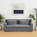 Dark Gray Slipcovered Fabric Sofa with Toss Pillows - 93-inch