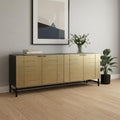 Gold Iron Ribbed Texture Sideboard with Four Doors - 72-inch