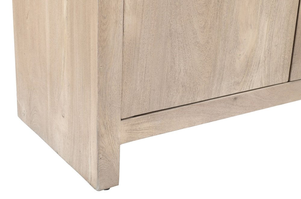 Ivory Distressed Reclaimed Wood Sideboard with Four Doors - 84-inch