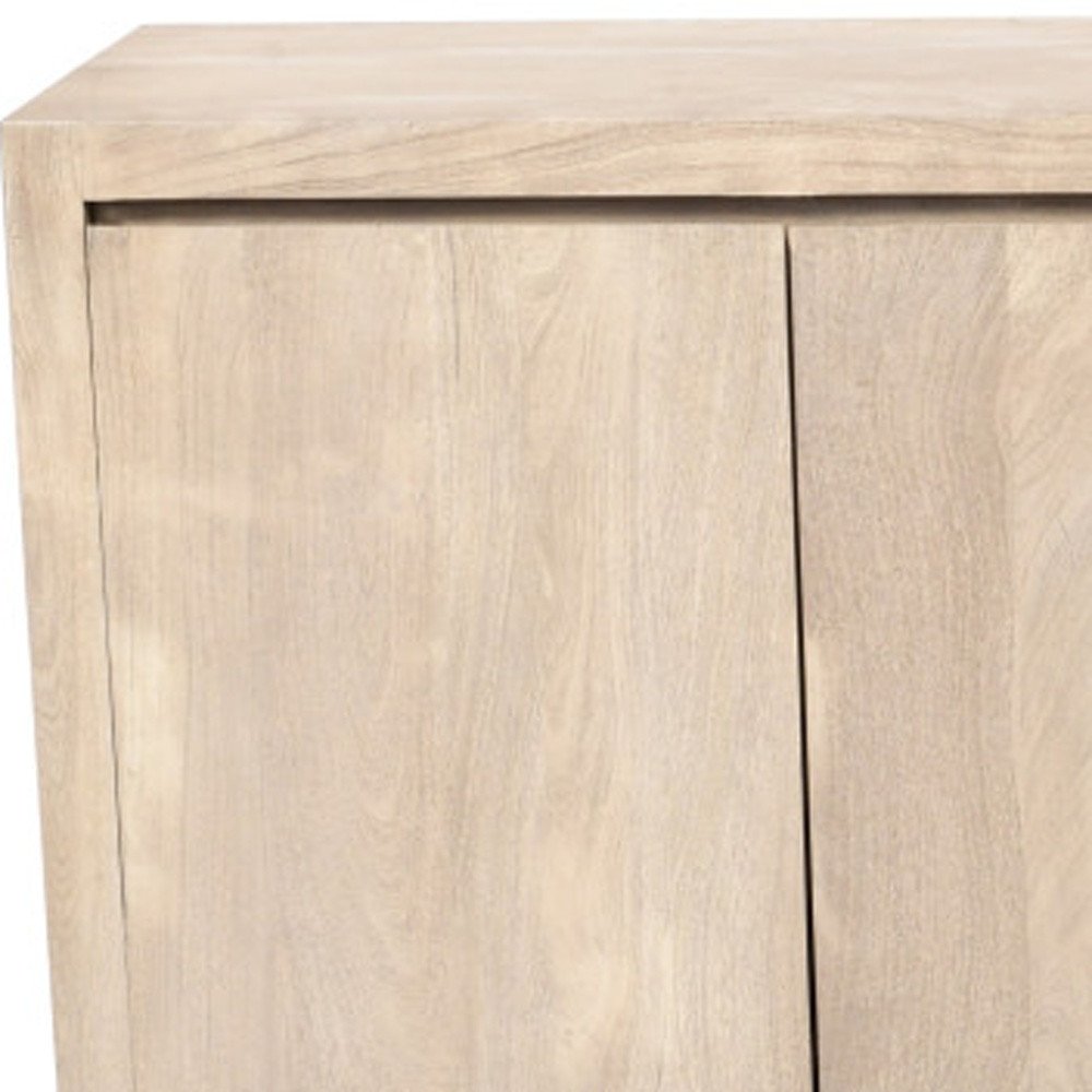 Ivory Distressed Reclaimed Wood Sideboard with Four Doors - 84-inch