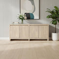 Ivory Distressed Reclaimed Wood Sideboard with Four Doors - 84-inch