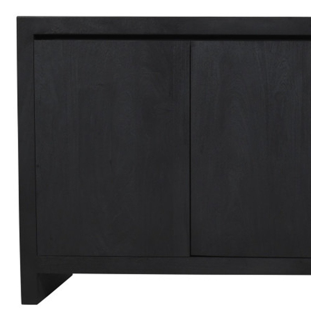 Graphite Distressed Reclaimed Wood Sideboard with Four Doors - 84-inch