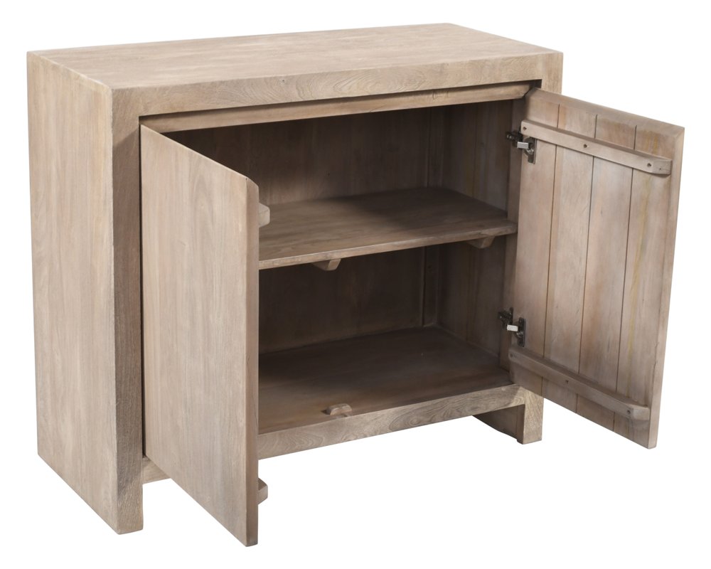 Ivory Distressed Reclaimed Wood Sideboard with Two Doors - 42-inch