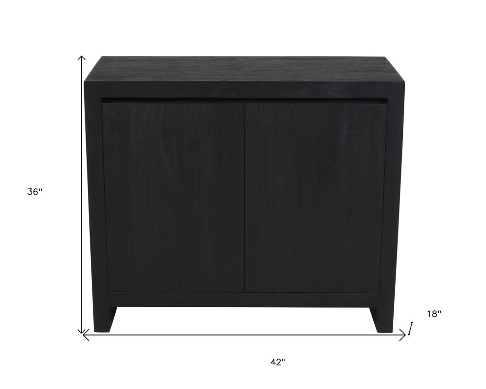Graphite Distressed Reclaimed Wood Sideboard with Two Doors - 42-inch