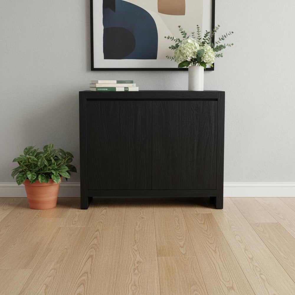 Graphite Distressed Reclaimed Wood Sideboard with Two Doors - 42-inch