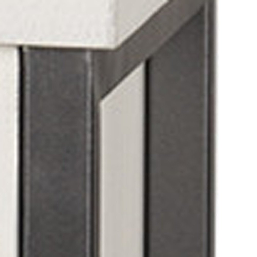 Gray and White Wood Carved Geometric Six Drawer Sideboard - 63-inch