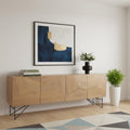 Black Solid Wood Sideboard Soft Close with Four Doors - 80-inch