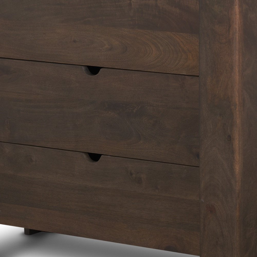 Dark Brown Solid Wood Accent Cabinet with Three Drawers - 36-inch
