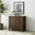 Dark Brown Solid Wood Accent Cabinet with Three Drawers - 36-inch