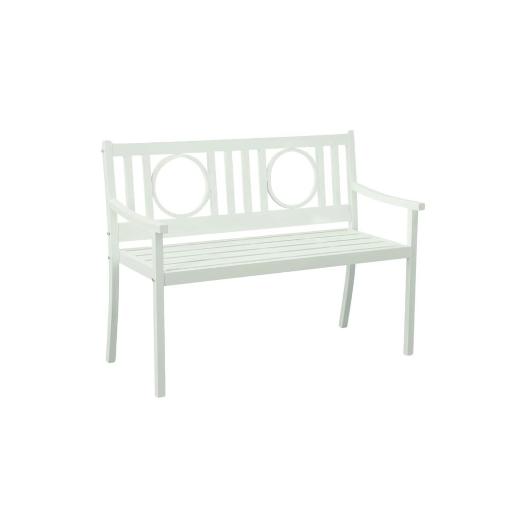 White Metal Garden Patio Bench - 45-inch