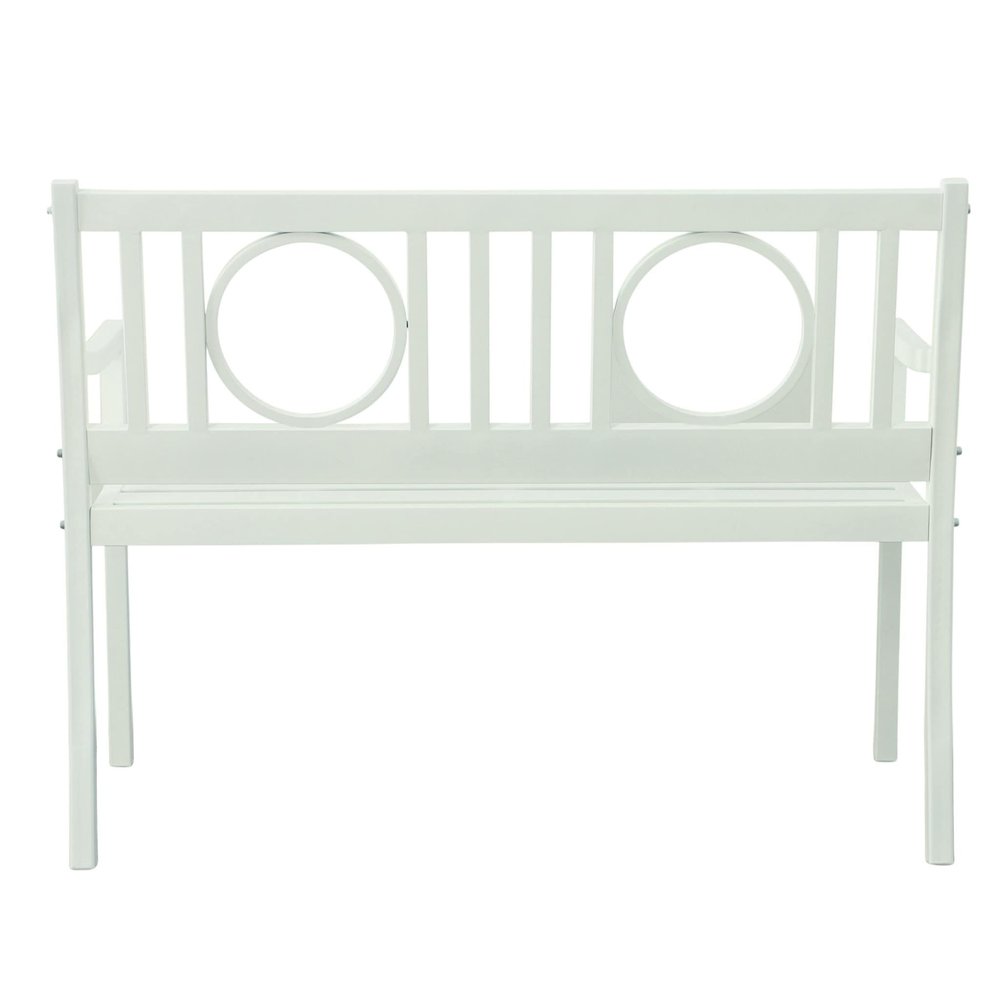 White Metal Garden Patio Bench - 45-inch