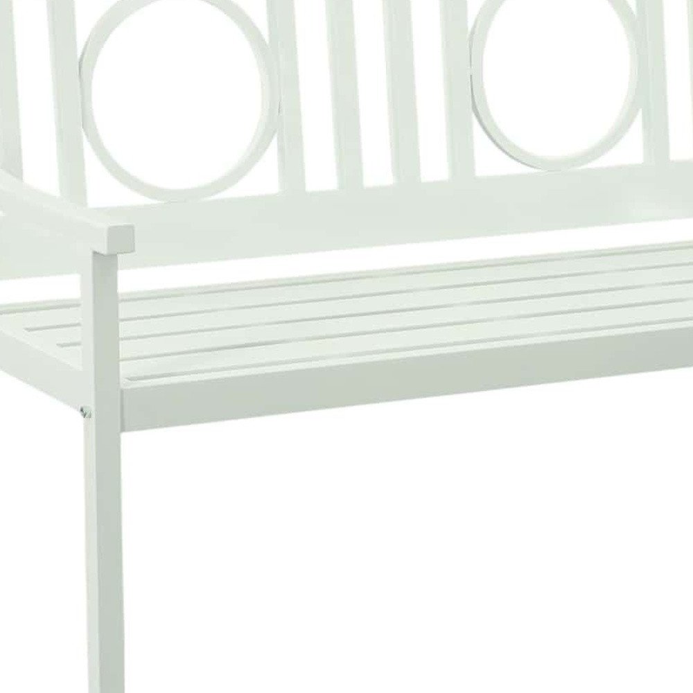 White Metal Garden Patio Bench - 45-inch