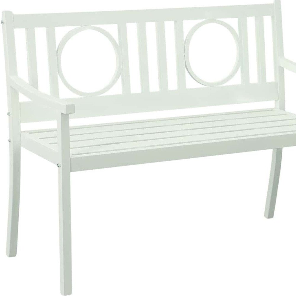 White Metal Garden Patio Bench - 45-inch