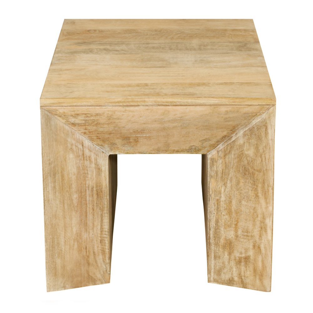 Natural Distressed Solid Wood Square Frame End Table - 20-inch
