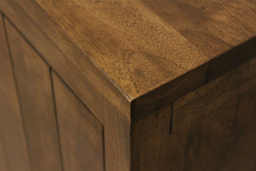 Chestnut Distressed Solid Wood Three Drawer Sideboard with Two Doors - 71-inch