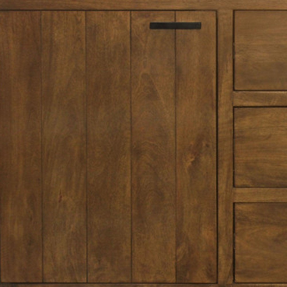 Chestnut Distressed Solid Wood Three Drawer Sideboard with Two Doors - 71-inch