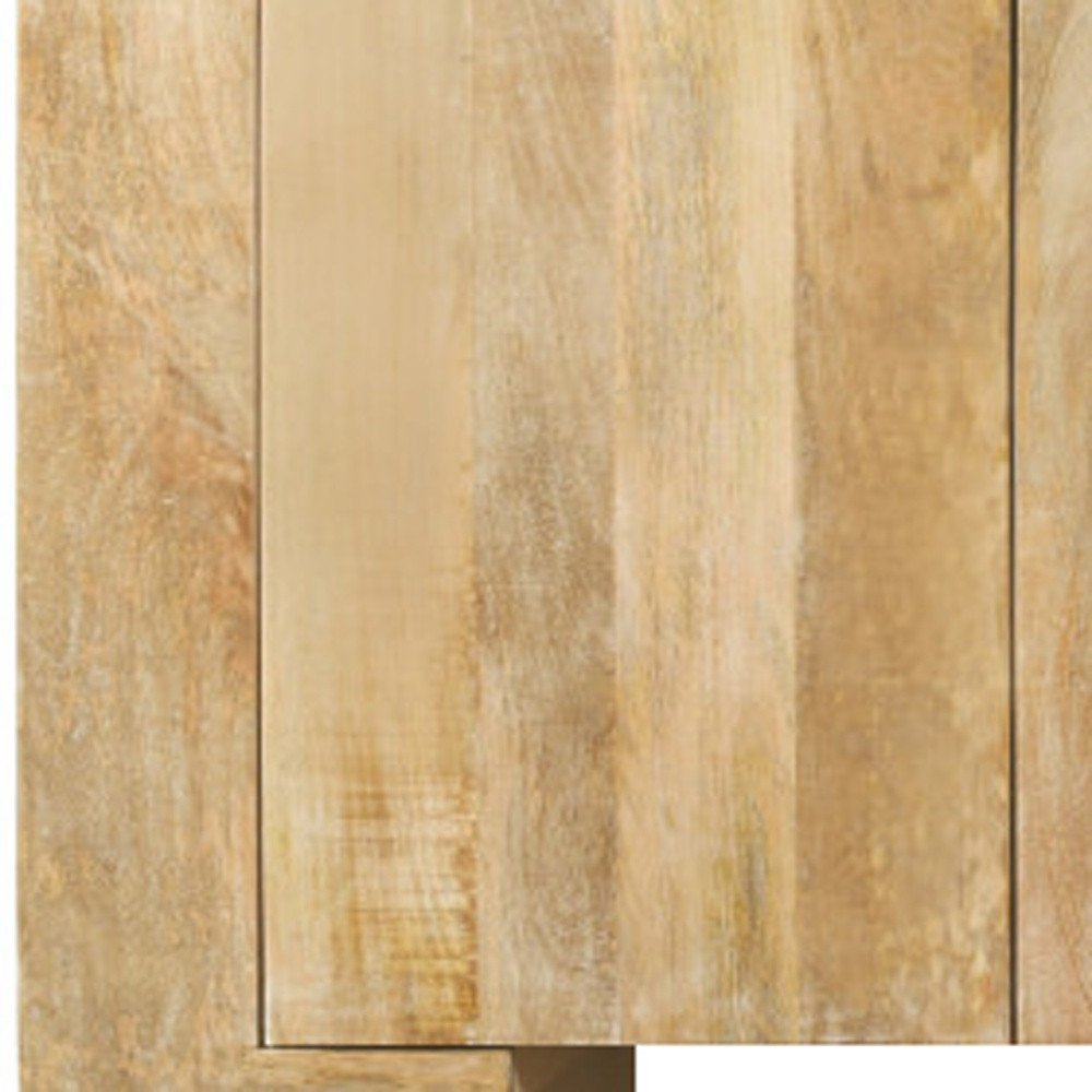 Natural Distressed Solid Wood Sideboard with Four Doors - 86-inch