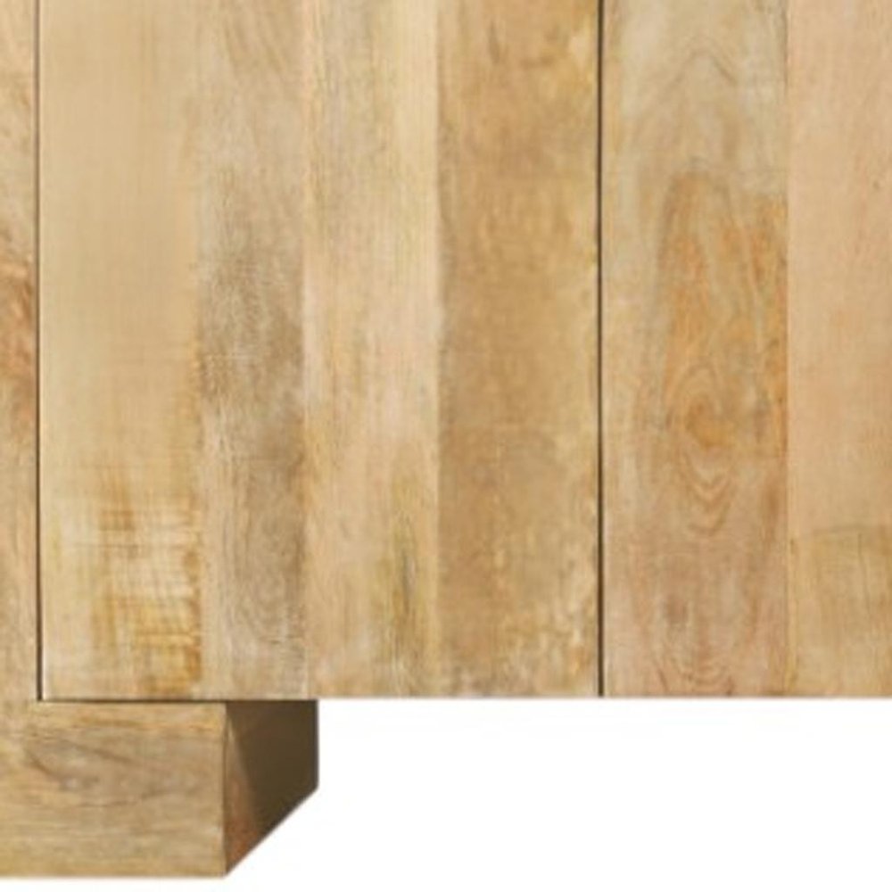 Natural Distressed Solid Wood Sideboard with Four Doors - 86-inch