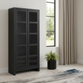 Graphite Distressed Solid Wood Frame Accent Cabinet with Two Doors - 91-inch