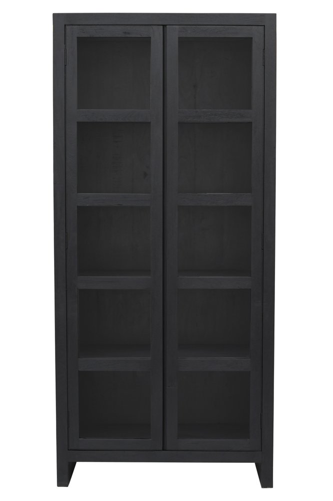Graphite Distressed Solid Wood Frame Accent Cabinet with Two Doors - 91-inch