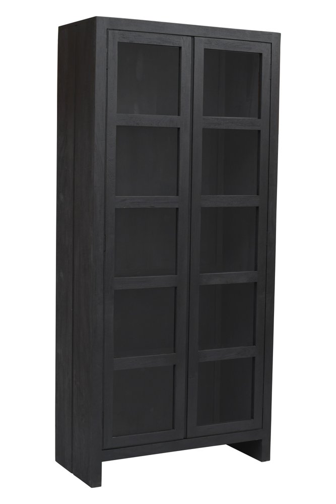 Graphite Distressed Solid Wood Frame Accent Cabinet with Two Doors - 91-inch