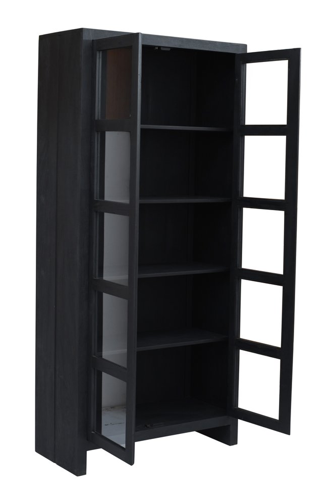 Graphite Distressed Solid Wood Frame Accent Cabinet with Two Doors - 91-inch