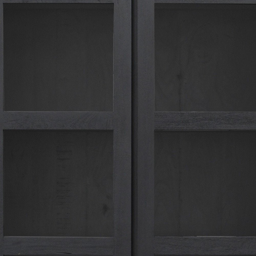 Graphite Distressed Solid Wood Frame Accent Cabinet with Two Doors - 91-inch