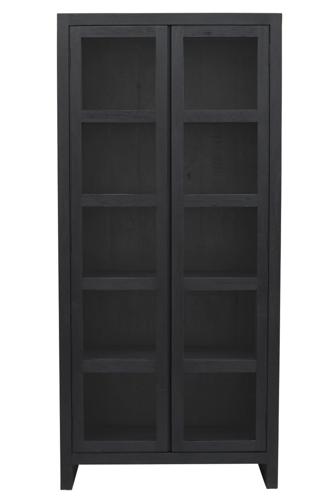 Graphite Distressed Solid Wood Frame Accent Cabinet with Two Doors - 91-inch