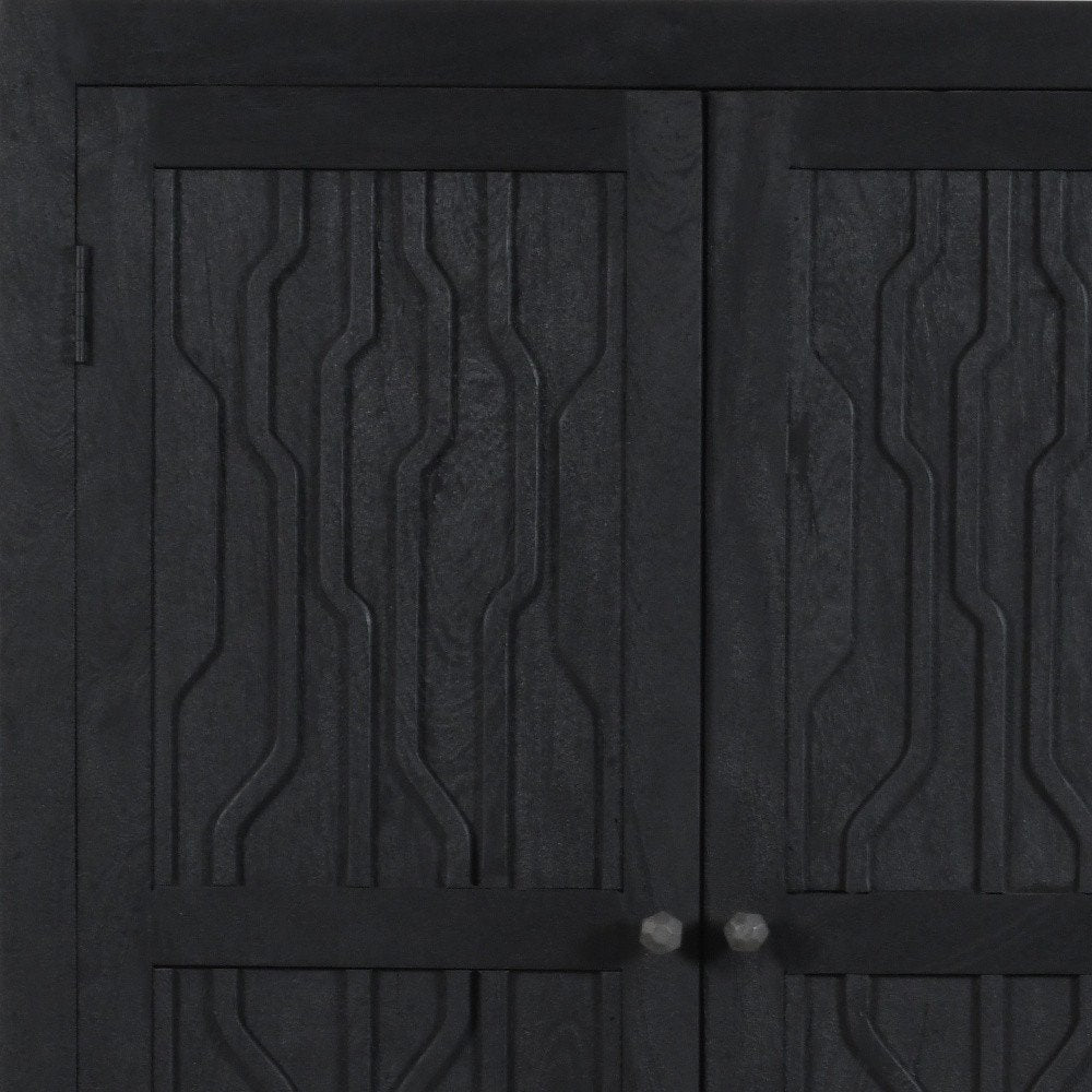 Graphite Solid Wood Accent Cabinet with Two Doors - 36-inch