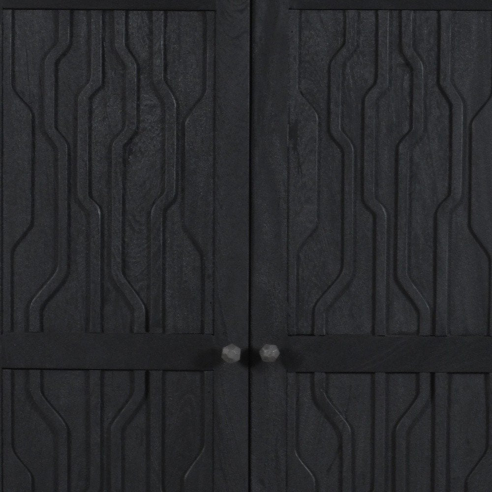 Graphite Solid Wood Accent Cabinet with Two Doors - 36-inch