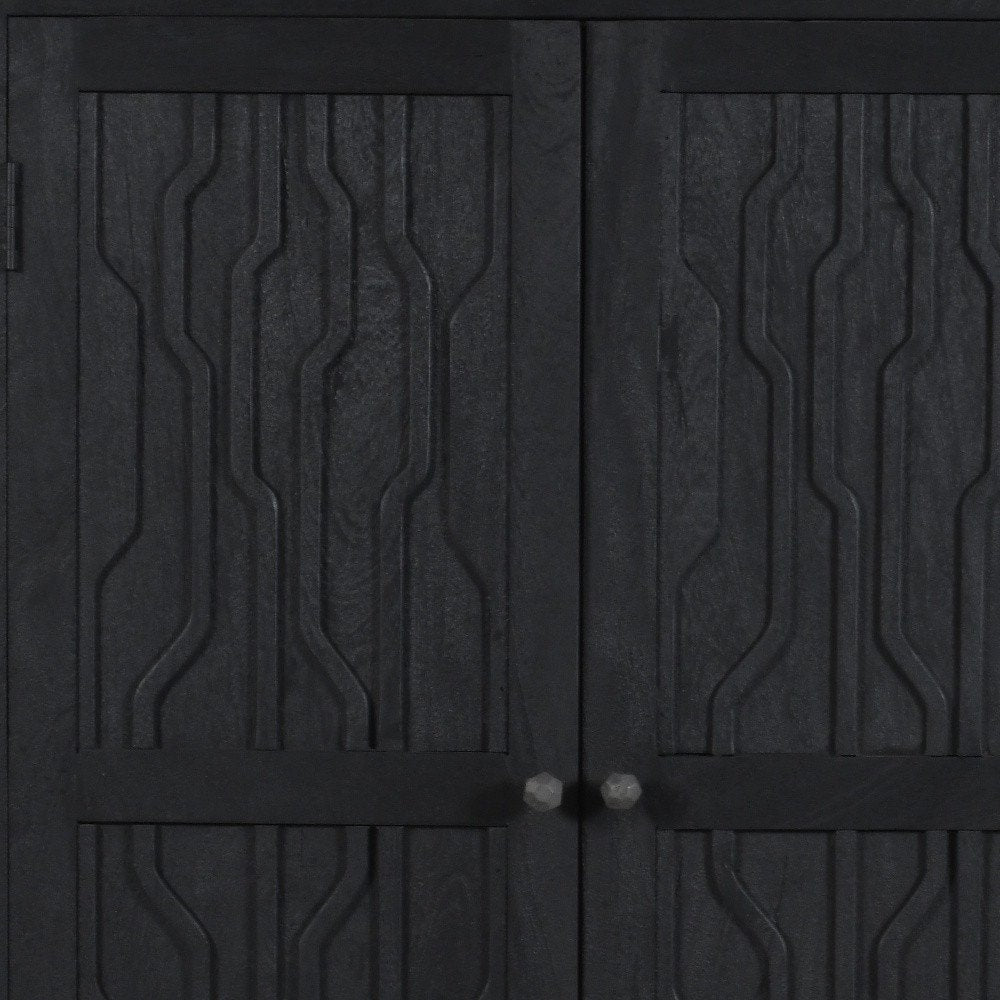 Graphite Solid Wood Accent Cabinet with Two Doors - 36-inch