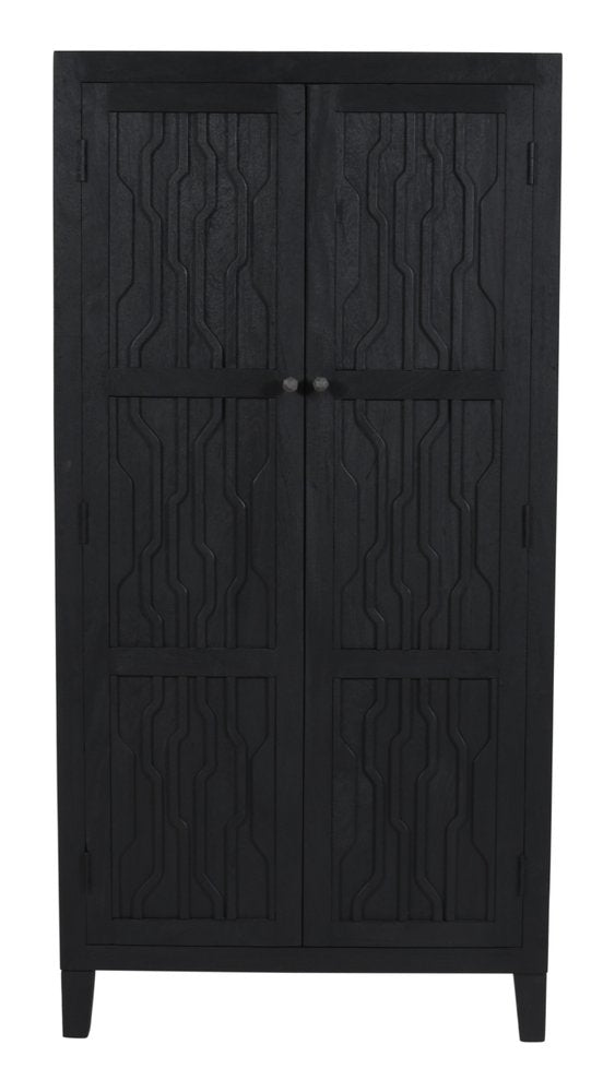 Graphite Solid Wood Accent Cabinet with Two Doors - 36-inch