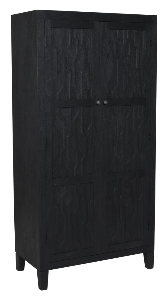 Graphite Solid Wood Accent Cabinet with Two Doors - 36-inch
