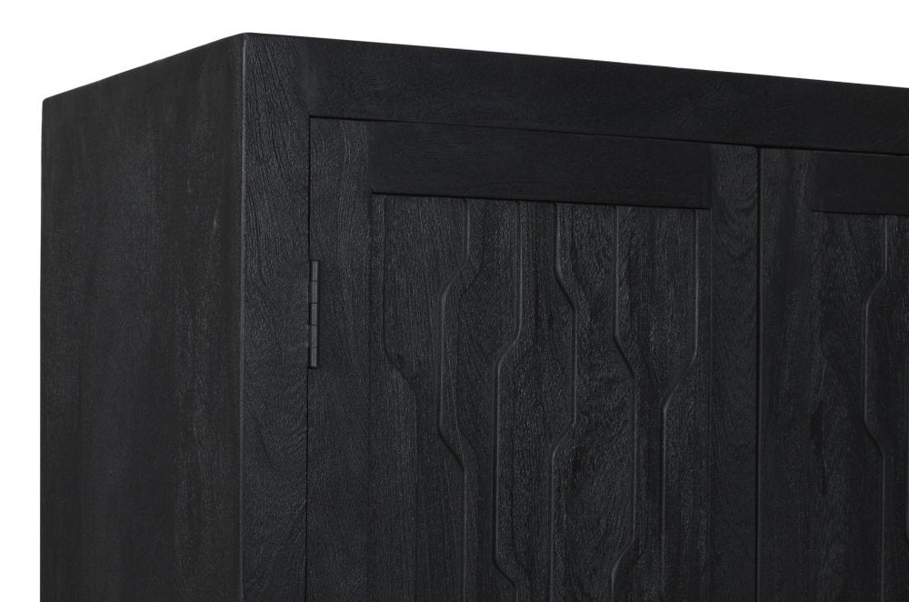 Graphite Solid Wood Accent Cabinet with Two Doors - 36-inch