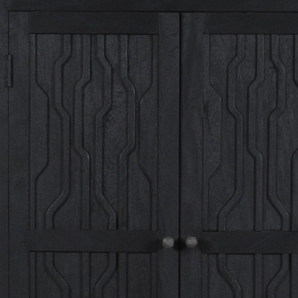 Graphite Solid Wood Accent Cabinet with Two Doors - 36-inch