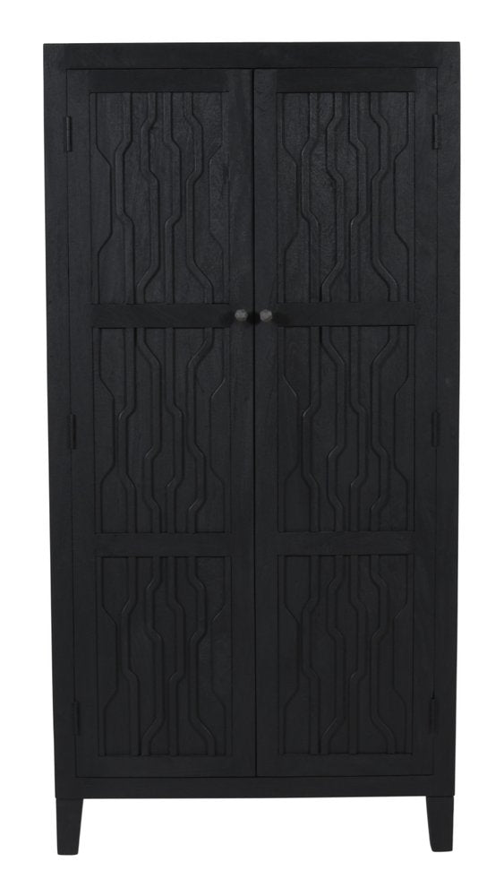 Graphite Solid Wood Accent Cabinet with Two Doors - 36-inch