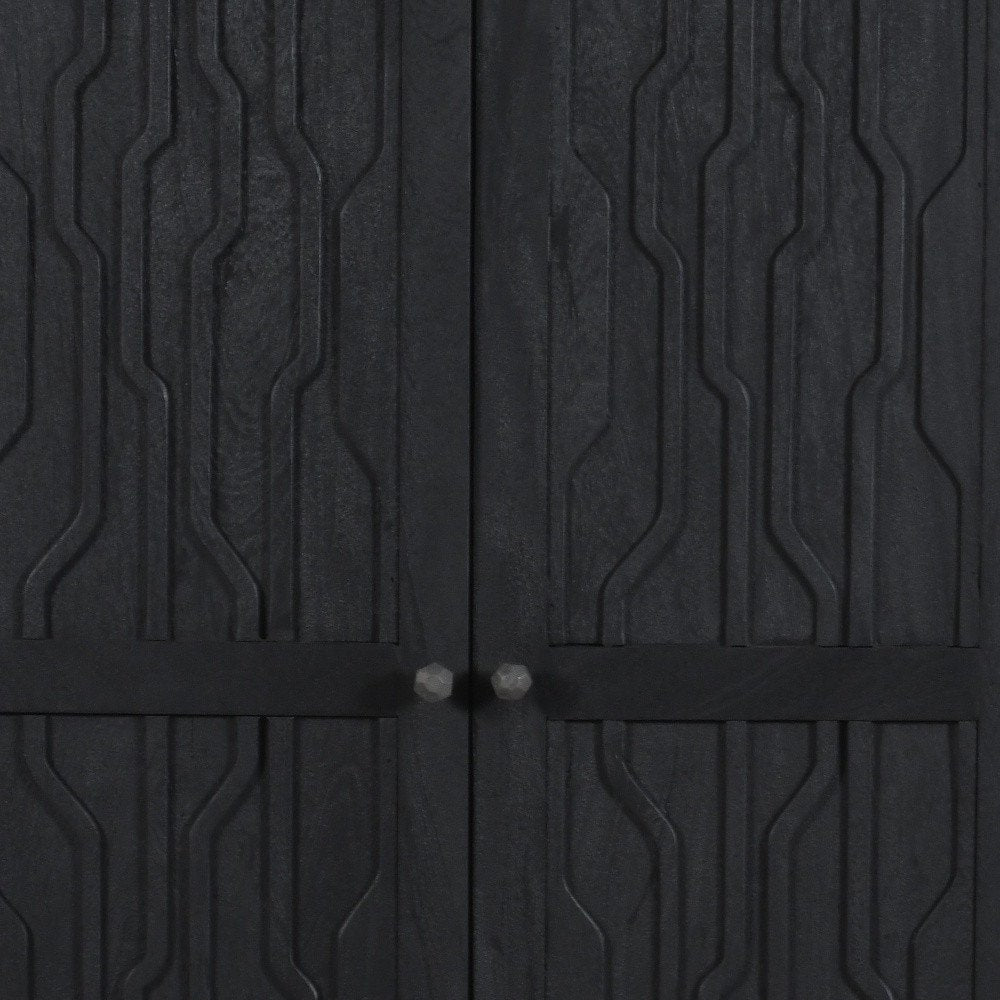 Graphite Solid Wood Accent Cabinet with Two Doors - 36-inch