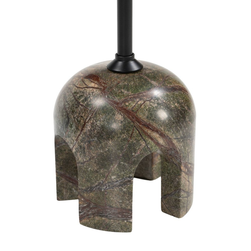 Black Brown and Stone Marble Free Form Pedestal End Table - 22-inch
