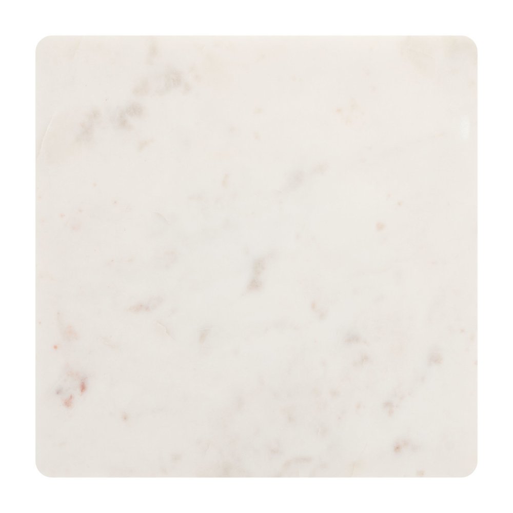 White Marble Free Form Pedestal End Table - 22-inch