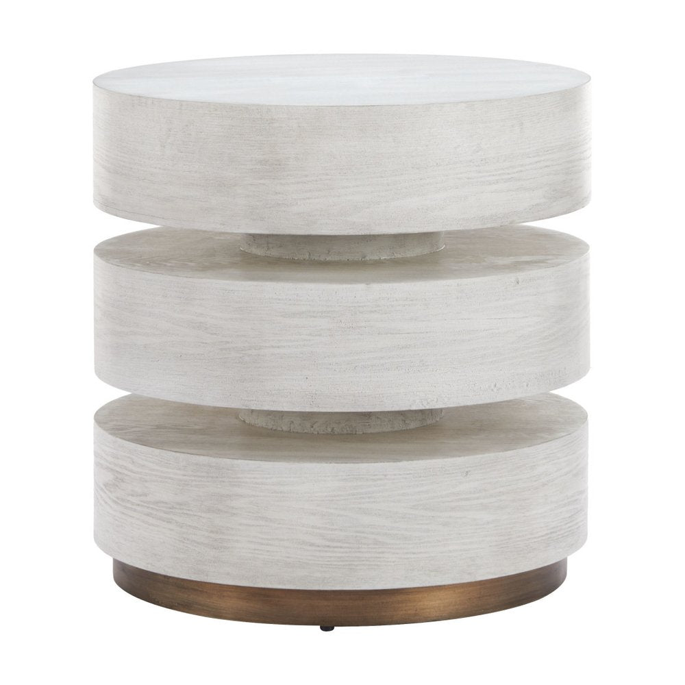 White Wood Free Form Pedestal End Table - 22-inch