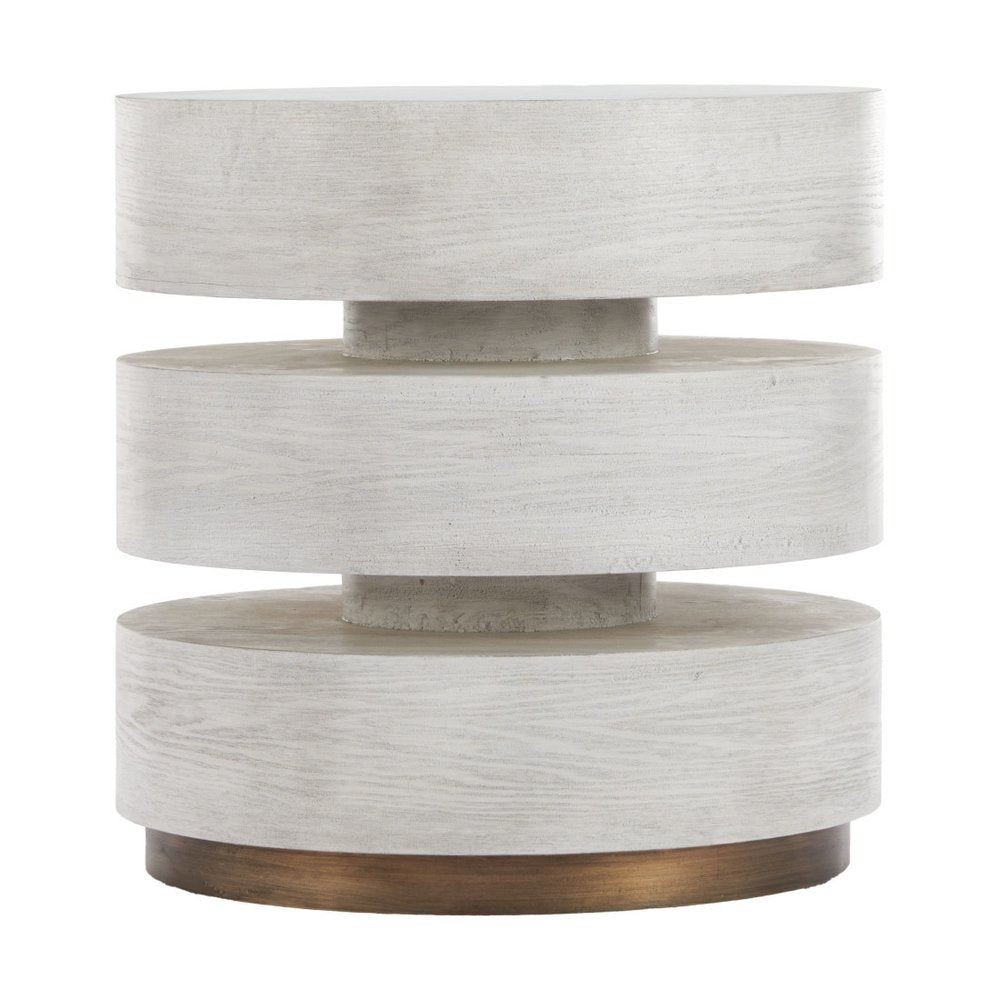 White Wood Free Form Pedestal End Table - 22-inch