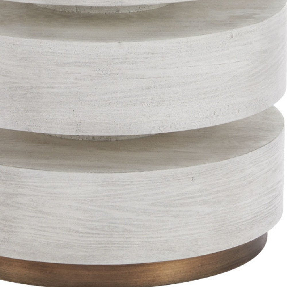 White Wood Free Form Pedestal End Table - 22-inch