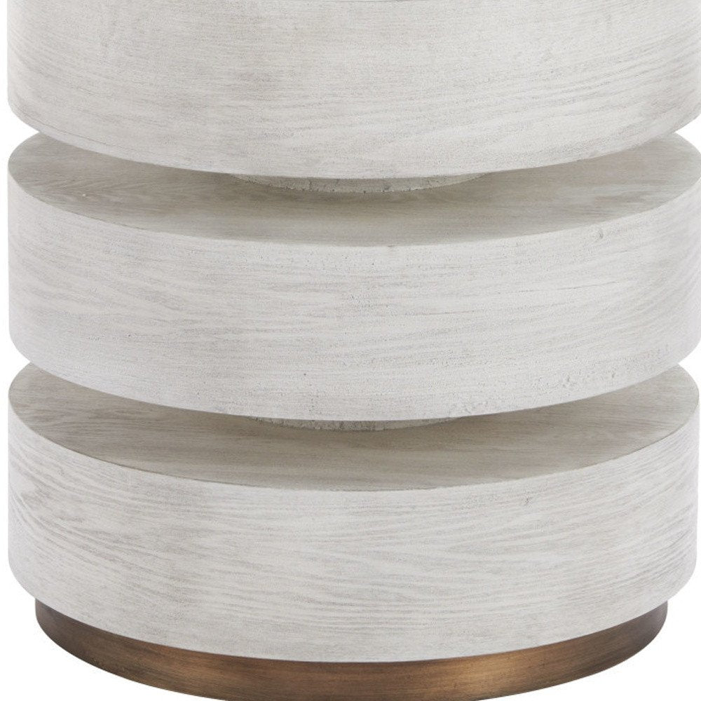 White Wood Free Form Pedestal End Table - 22-inch