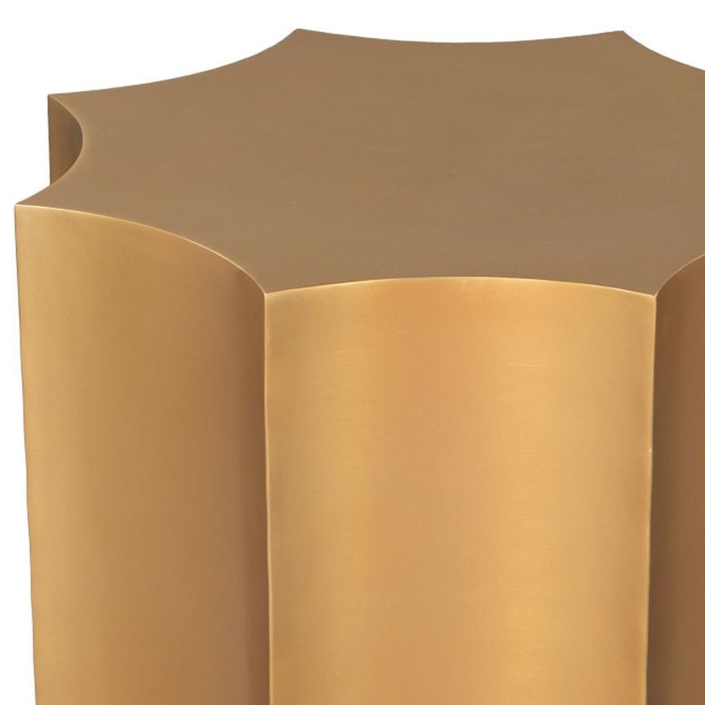 Beige Iron Free Form Pedestal End Table - 20-inch