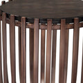 Black and Bronze Glass and Iron Circular Drum End Table - 22-inch