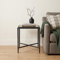 Black Aluminum Free Form Pedestal End Table - 22-inch