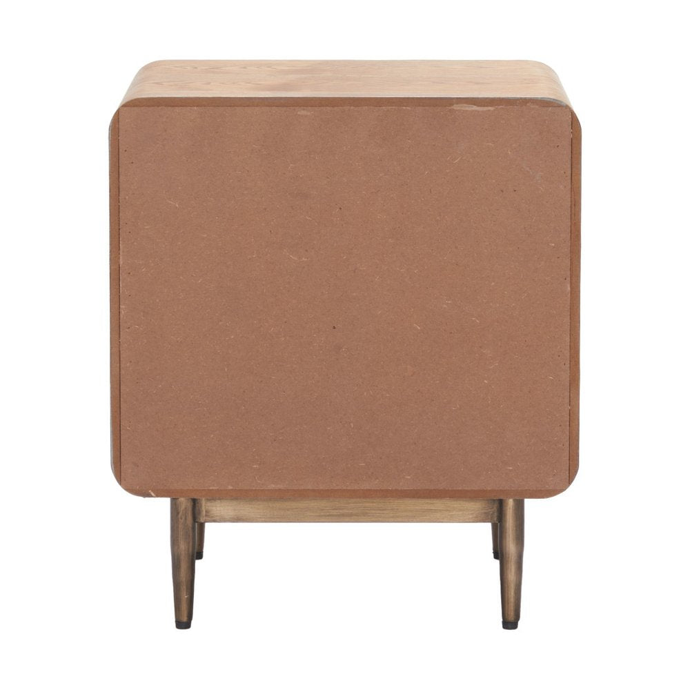 Brown Wood Free Form Pedestal End Table with Drawer - 20-inch