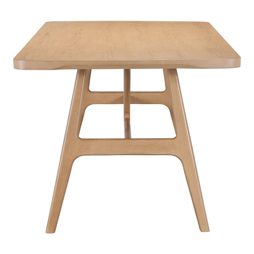 Natural Solid Wood Trestle Base Dining Table - 63-inch