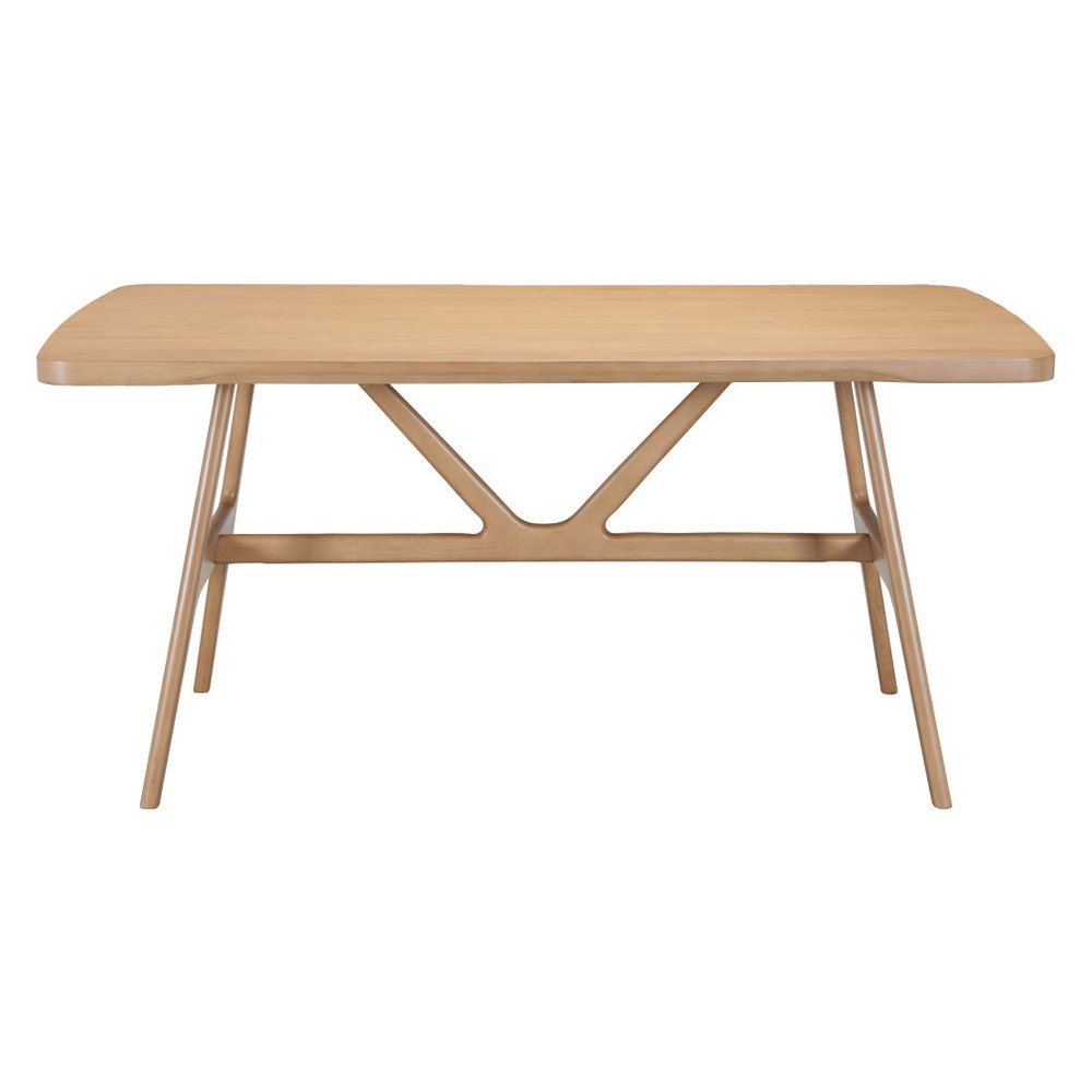 Natural Solid Wood Trestle Base Dining Table - 63-inch